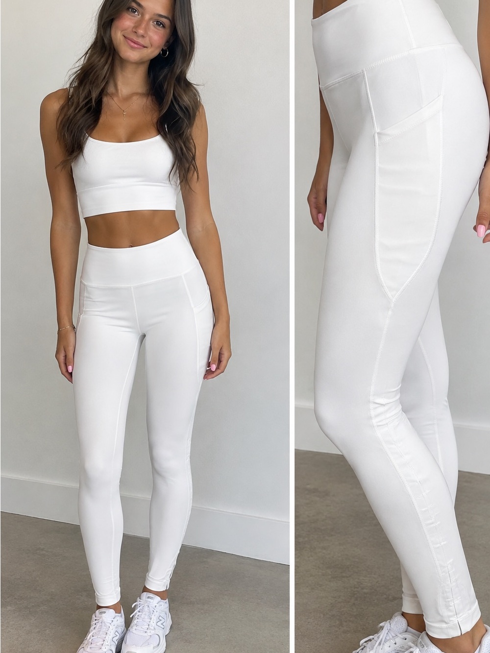 Free People White High-Rise Pocket Leggings